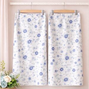 Wild Sage Jada Floral Twin XL Flat Sheets Set of 2 Blue Sage Blush Cotton Blend